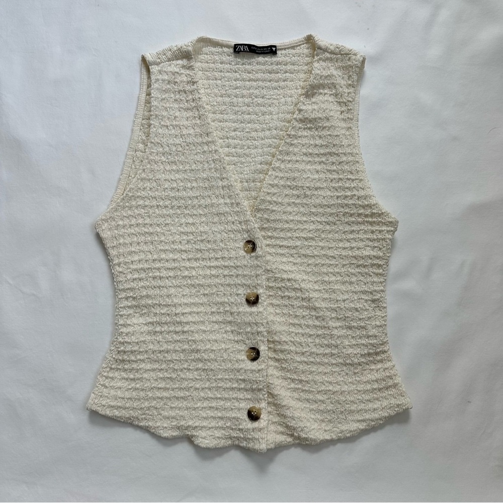 Zara Cream Button Down Women's Top